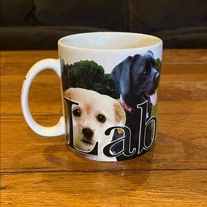 Labrador Dog Mug - features black, yellow, chocolate labs